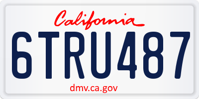 CA license plate 6TRU487