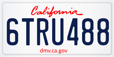 CA license plate 6TRU488