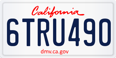 CA license plate 6TRU490