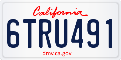 CA license plate 6TRU491