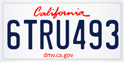 CA license plate 6TRU493