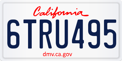 CA license plate 6TRU495