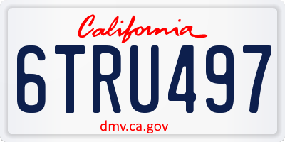 CA license plate 6TRU497