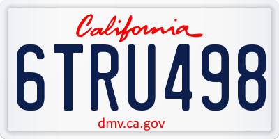 CA license plate 6TRU498