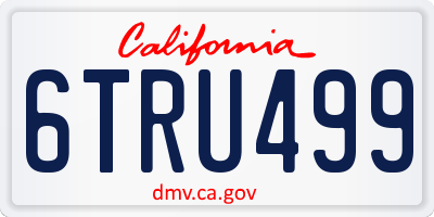 CA license plate 6TRU499