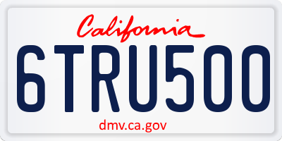 CA license plate 6TRU500