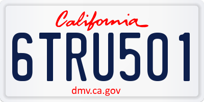 CA license plate 6TRU501