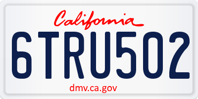 CA license plate 6TRU502