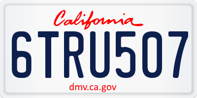 CA license plate 6TRU507