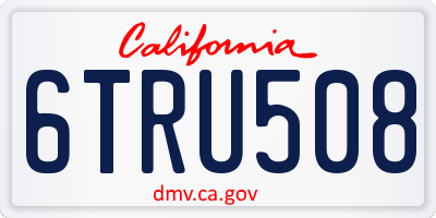 CA license plate 6TRU508