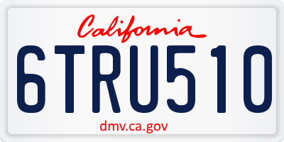 CA license plate 6TRU510