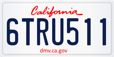 CA license plate 6TRU511