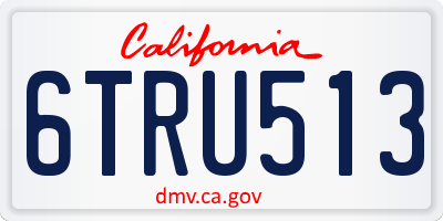 CA license plate 6TRU513