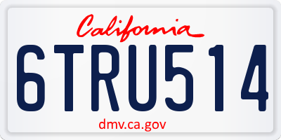 CA license plate 6TRU514