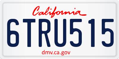 CA license plate 6TRU515