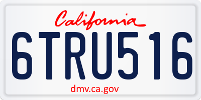 CA license plate 6TRU516