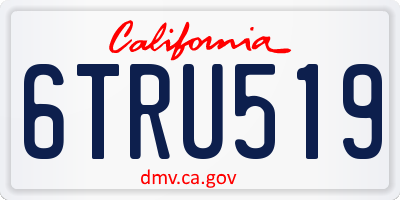 CA license plate 6TRU519