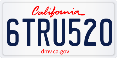 CA license plate 6TRU520