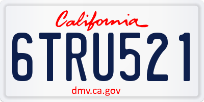 CA license plate 6TRU521