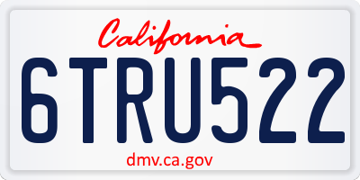 CA license plate 6TRU522