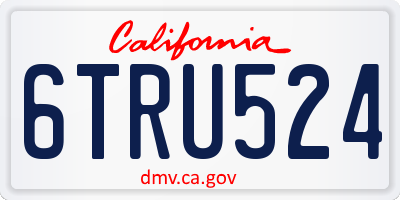 CA license plate 6TRU524