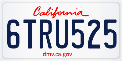 CA license plate 6TRU525