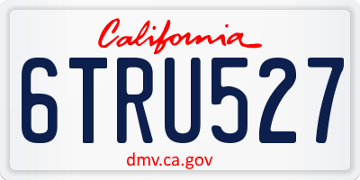 CA license plate 6TRU527