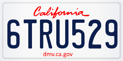 CA license plate 6TRU529