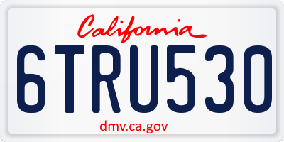 CA license plate 6TRU530