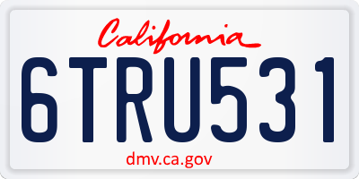 CA license plate 6TRU531