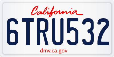 CA license plate 6TRU532