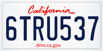 CA license plate 6TRU537
