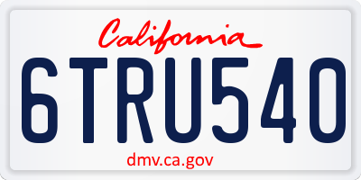 CA license plate 6TRU540