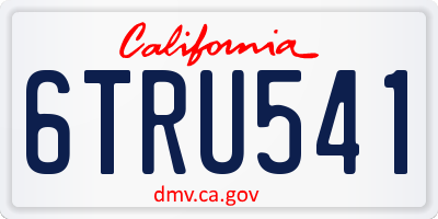 CA license plate 6TRU541