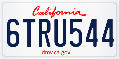 CA license plate 6TRU544