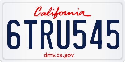 CA license plate 6TRU545