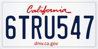 CA license plate 6TRU547
