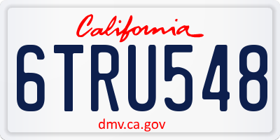 CA license plate 6TRU548