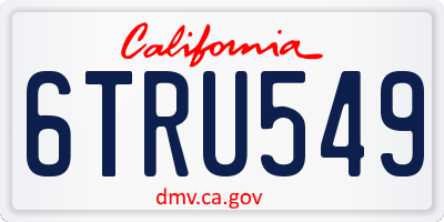 CA license plate 6TRU549