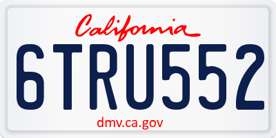 CA license plate 6TRU552