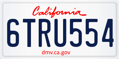 CA license plate 6TRU554