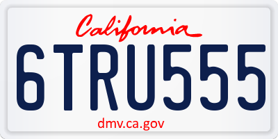 CA license plate 6TRU555