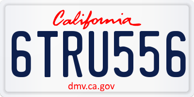 CA license plate 6TRU556