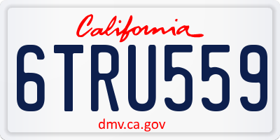 CA license plate 6TRU559