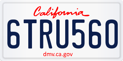 CA license plate 6TRU560