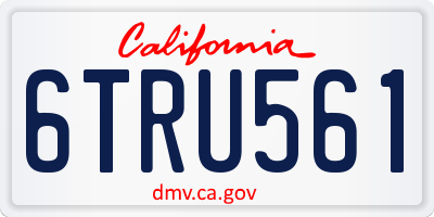 CA license plate 6TRU561