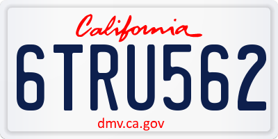 CA license plate 6TRU562