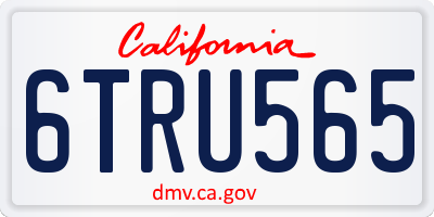 CA license plate 6TRU565