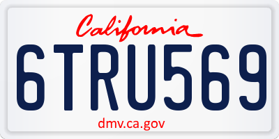 CA license plate 6TRU569