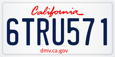 CA license plate 6TRU571